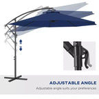 10' Cantilever Tilt Offset Patio Umbrella w/ UV & Water Safe Material & Cross Base (Weight Not Included)