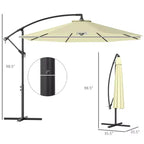 10' Cantilever Tilt Offset Patio Umbrella w/ UV & Water Safe Material & Cross Base (Weight Not Included)