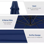 10' Cantilever Tilt Offset Patio Umbrella w/ UV & Water Safe Material & Cross Base (Weight Not Included)