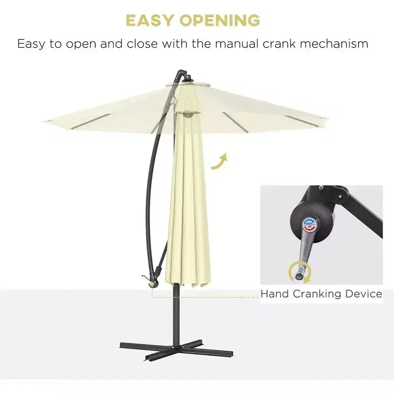 10' Cantilever Tilt Offset Patio Umbrella w/ UV & Water Safe Material & Cross Base (Weight Not Included)