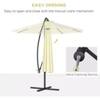 10' Cantilever Tilt Offset Patio Umbrella w/ UV & Water Safe Material & Cross Base (Weight Not Included)