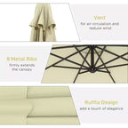 10' Cantilever Tilt Offset Patio Umbrella w/ UV & Water Safe Material & Cross Base (Weight Not Included)