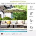10' Cantilever Tilt Offset Patio Umbrella w/ UV & Water Safe Material & Cross Base (Weight Not Included)