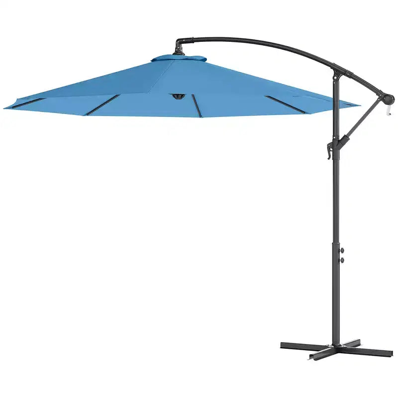 10' Cantilever Tilt Offset Patio Umbrella w/ UV & Water Safe Material & Cross Base (Weight Not Included)