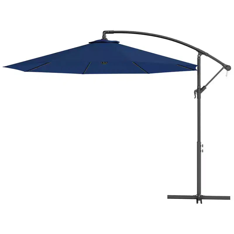 10' Cantilever Tilt Offset Patio Umbrella w/ UV & Water Safe Material & Cross Base (Weight Not Included)