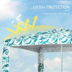 Quick Beach Cabana Canopy Umbrella, 6.5' Easy-Assembly Sun-Shade Shelter with Sandbags and Carry Bag, Cool UV50+ Fits Kids & Family