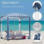 Quick Beach Cabana Canopy Umbrella, 6.5' Easy-Assembly Sun-Shade Shelter with Sandbags and Carry Bag, Cool UV50+ Fits Kids & Family