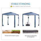 Quick Beach Cabana Canopy Umbrella, 6.5' Easy-Assembly Sun-Shade Shelter with Sandbags and Carry Bag, Cool UV50+ Fits Kids & Family