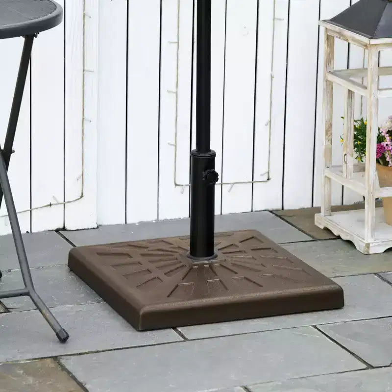 42lbs Resin Patio Umbrella Base, 20 Square Outdoor Umbrella Stand Holder for Parasol Poles 1.26, 1.5, and 1.9 Dia
