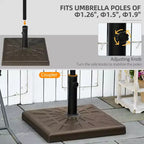 42lbs Resin Patio Umbrella Base, 20 Square Outdoor Umbrella Stand Holder for Parasol Poles 1.26, 1.5, and 1.9 Dia