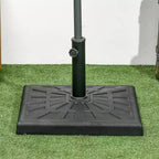 42lbs Resin Patio Umbrella Base, 20 Square Outdoor Umbrella Stand Holder for Parasol Poles 1.26, 1.5, and 1.9 Dia