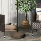 Umbrella Stand for 1.5 or 2 Umbrella Poles, Round Fillable Umbrella Base for Outdoor, Lawn, Deck.