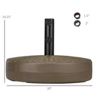 Umbrella Stand for 1.5 or 2 Umbrella Poles, Round Fillable Umbrella Base for Outdoor, Lawn, Deck.