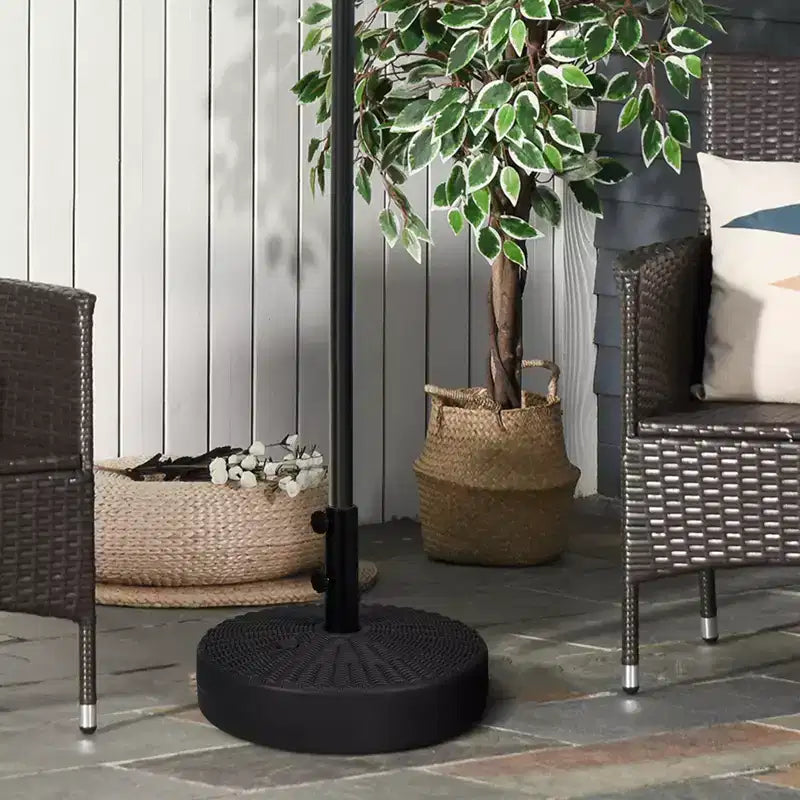 Umbrella Stand for 1.5 or 2 Umbrella Poles, Round Fillable Umbrella Base for Outdoor, Lawn, Deck.