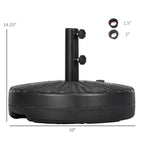 Umbrella Stand for 1.5 or 2 Umbrella Poles, Round Fillable Umbrella Base for Outdoor, Lawn, Deck.
