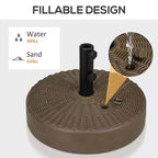 Umbrella Stand for 1.5 or 2 Umbrella Poles, Round Fillable Umbrella Base for Outdoor, Lawn, Deck.