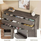 9-Drawer Wooden Dresser for Bedroom, Wide Modern Chest of Drawers, Large Storage Organizer for Living Room, Hallway, or Entryway