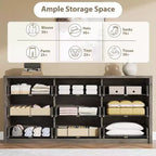9-Drawer Wooden Dresser for Bedroom, Wide Modern Chest of Drawers, Large Storage Organizer for Living Room, Hallway, or Entryway