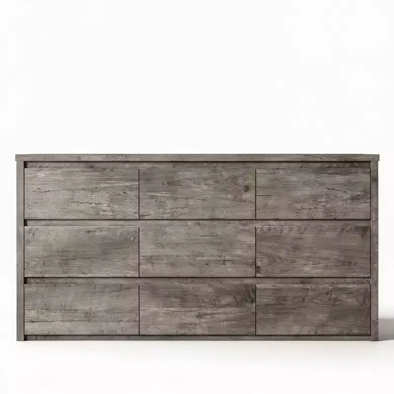9-Drawer Wooden Dresser for Bedroom, Wide Modern Chest of Drawers, Large Storage Organizer for Living Room, Hallway, or Entryway