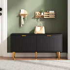 COZONY 42'' Modern Fluted Shoe Storage Bench with Cabinet, Wooden Entryway Shoe Bench for Hallway, Foyer, Mudroom or Front Door