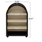 GDFStudio Sade Modern 28 Wood and Metal Arched 4-Tier Storage Cabinet with Carved Edges