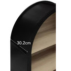GDFStudio Sade Modern 28 Wood and Metal Arched 4-Tier Storage Cabinet with Carved Edges