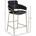 Meridian Furniture,Yara Velvet Counter Stool