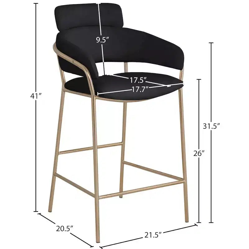 Meridian Furniture,Yara Velvet Counter Stool