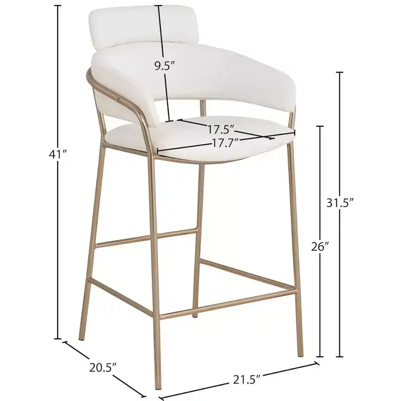 Meridian Furniture,Yara Velvet Counter Stool