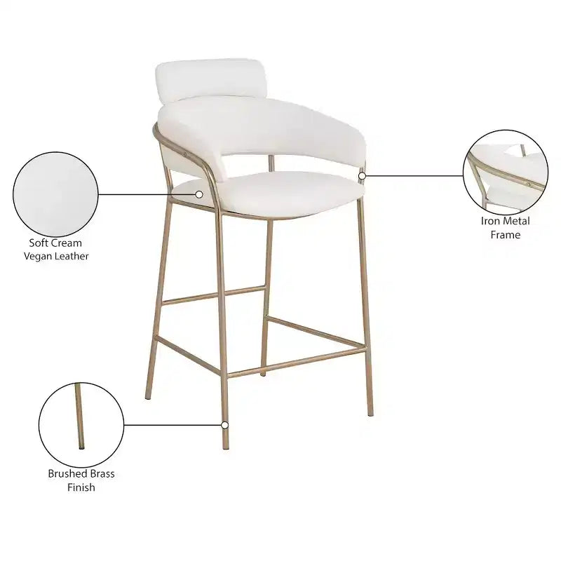 Meridian Furniture,Yara Velvet Counter Stool