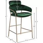 Meridian Furniture,Yara Velvet Counter Stool
