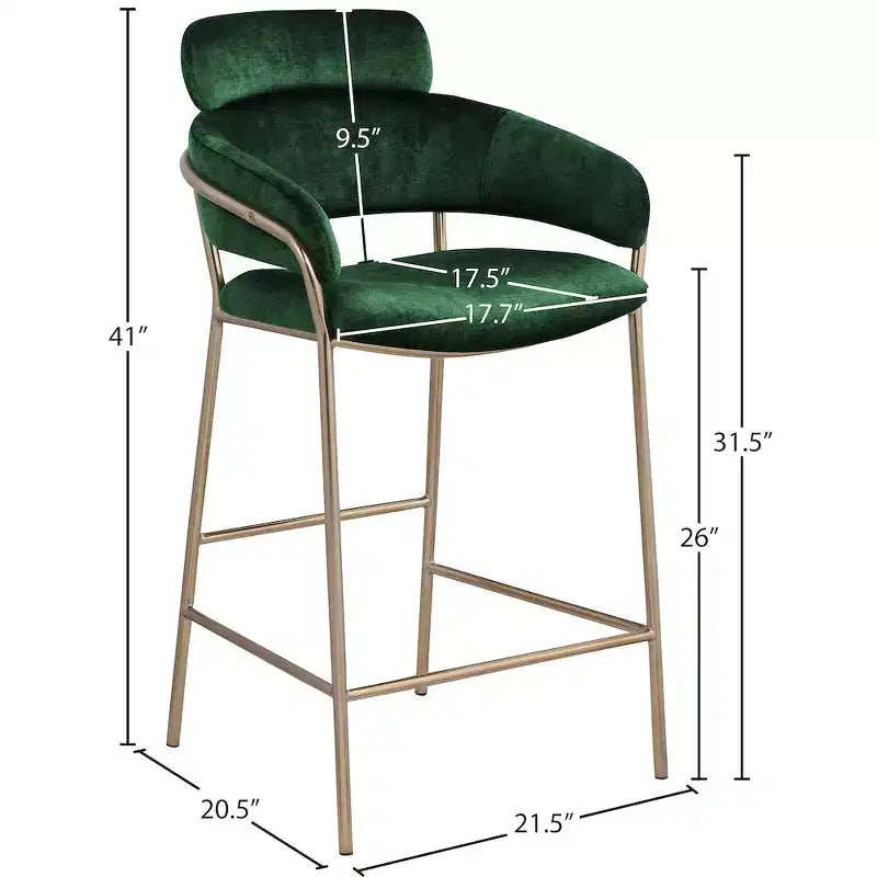Meridian Furniture,Yara Velvet Counter Stool