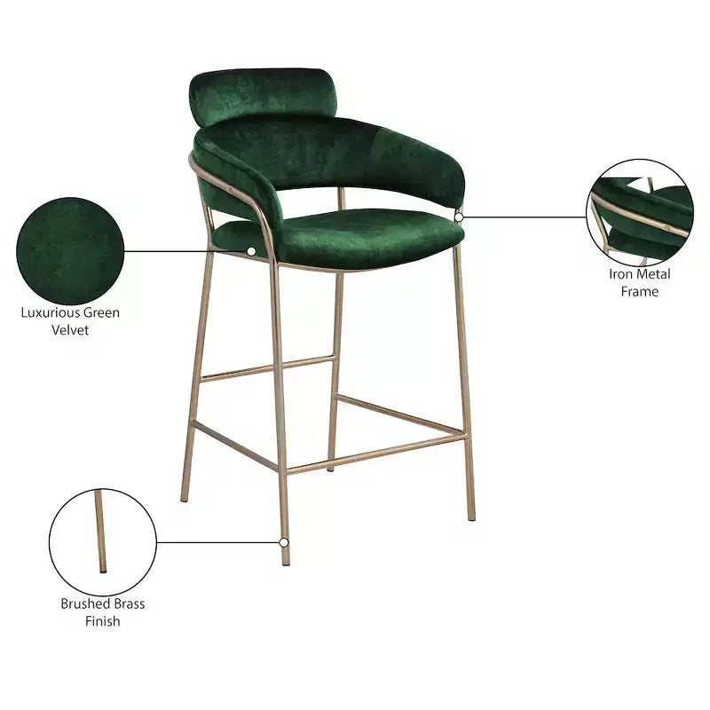 Meridian Furniture,Yara Velvet Counter Stool