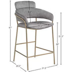 Meridian Furniture,Yara Velvet Counter Stool