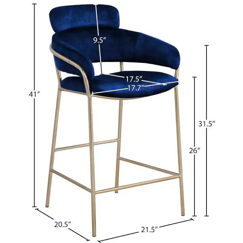 Meridian Furniture,Yara Velvet Counter Stool