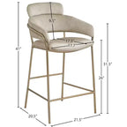 Meridian Furniture,Yara Velvet Counter Stool