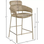 Meridian Furniture,Yara Velvet Counter Stool