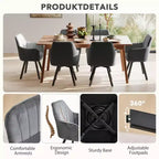 Furniliving 2-Pcs Mid Century Dining Chairs Upholstered Dining Room Chairs With Armrest