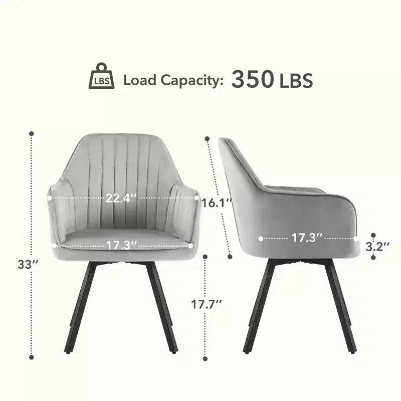 Furniliving 2-Pcs Mid Century Dining Chairs Upholstered Dining Room Chairs With Armrest