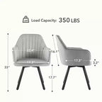 Furniliving 2-Pcs Mid Century Dining Chairs Upholstered Dining Room Chairs With Armrest