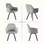 Furniliving 2-Pcs Mid Century Dining Chairs Upholstered Dining Room Chairs With Armrest