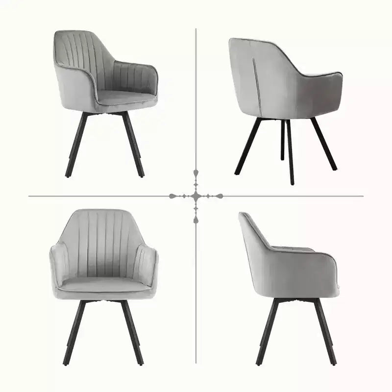 Furniliving 2-Pcs Mid Century Dining Chairs Upholstered Dining Room Chairs With Armrest