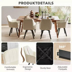 Furniliving 2-Pcs Mid Century Dining Chairs Upholstered Dining Room Chairs With Armrest