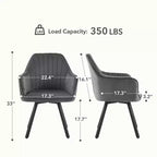 Furniliving 2-Pcs Mid Century Dining Chairs Upholstered Dining Room Chairs With Armrest