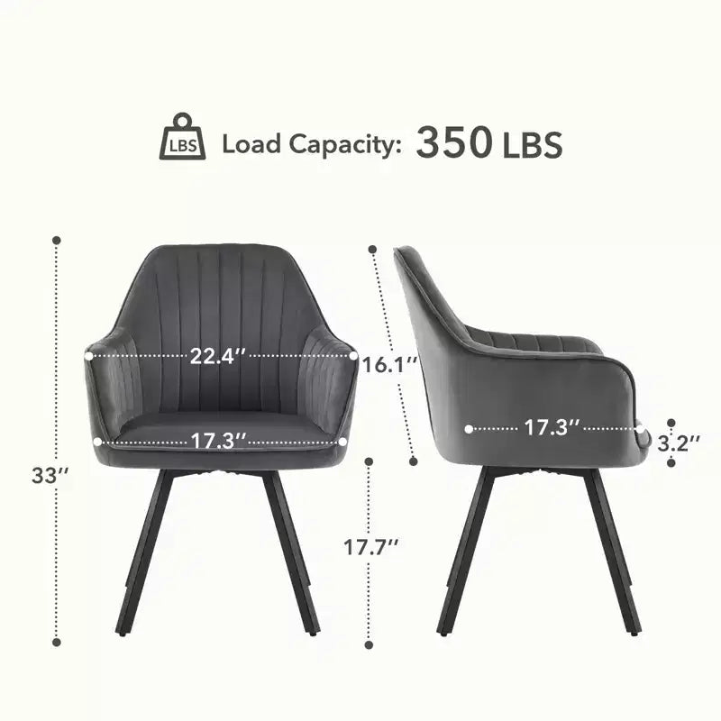 Furniliving 2-Pcs Mid Century Dining Chairs Upholstered Dining Room Chairs With Armrest