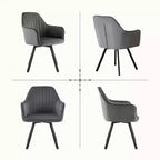 Furniliving 2-Pcs Mid Century Dining Chairs Upholstered Dining Room Chairs With Armrest