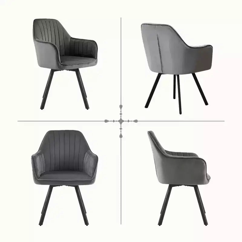 Furniliving 2-Pcs Mid Century Dining Chairs Upholstered Dining Room Chairs With Armrest
