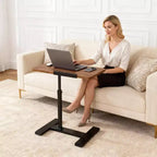 Height Adjustable Bedside Table with Wheels, Split Top, Tilting Bedside Table, Mobile Laptop, Computer, Standing Desk, Cart with Storage for Hospital