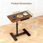 Height Adjustable Bedside Table with Wheels, Split Top, Tilting Bedside Table, Mobile Laptop, Computer, Standing Desk, Cart with Storage for Hospital