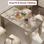 Rustic Rectangular Dining Table for 4-8  63/71 Large Farmhouse Kitchen & Dining Table, Reinforced Triangle Legs, Wooden Tabletop for Apartments